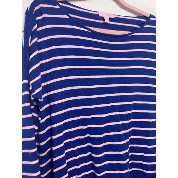 Lilly Pulitzer Elba Striped Sweater In Twilight Blue/Pink Coba- Size XS - Picture 6 of 6